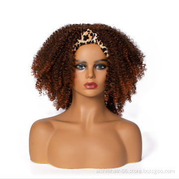 aishili headband wig for black woman curly headband wig synthetic headband wig